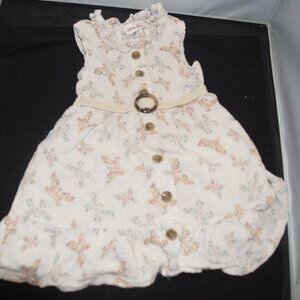 Little Lass white floral butterfly dress 2T